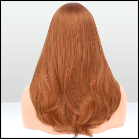Synthetic Long Layered Straight Hair Wig with Bangs Heat Resistant Adjustable main image 4